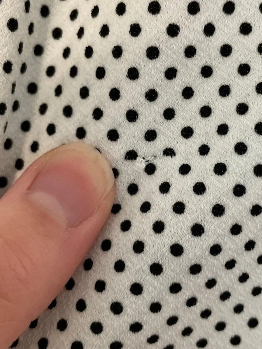 ADRIANNA PAPELL Pleated Sleeve Knit Top White Black Polka Dot Short Sleeve Large